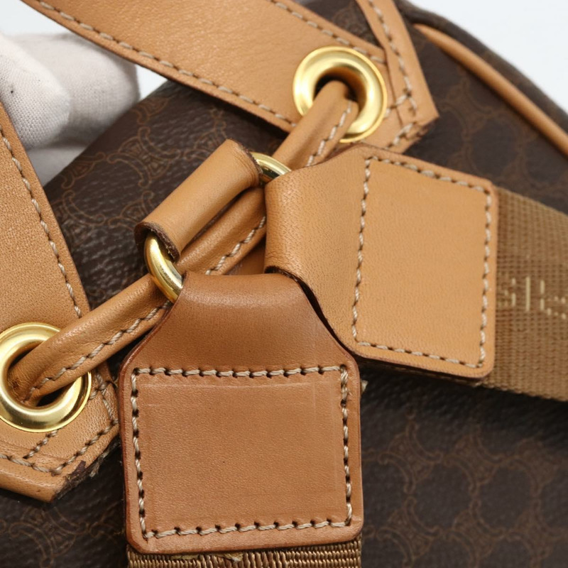 【日本直送】CELINE Macadam帆布雙肩包 PVC皮革 棕色 金色 Auth am11330A-8