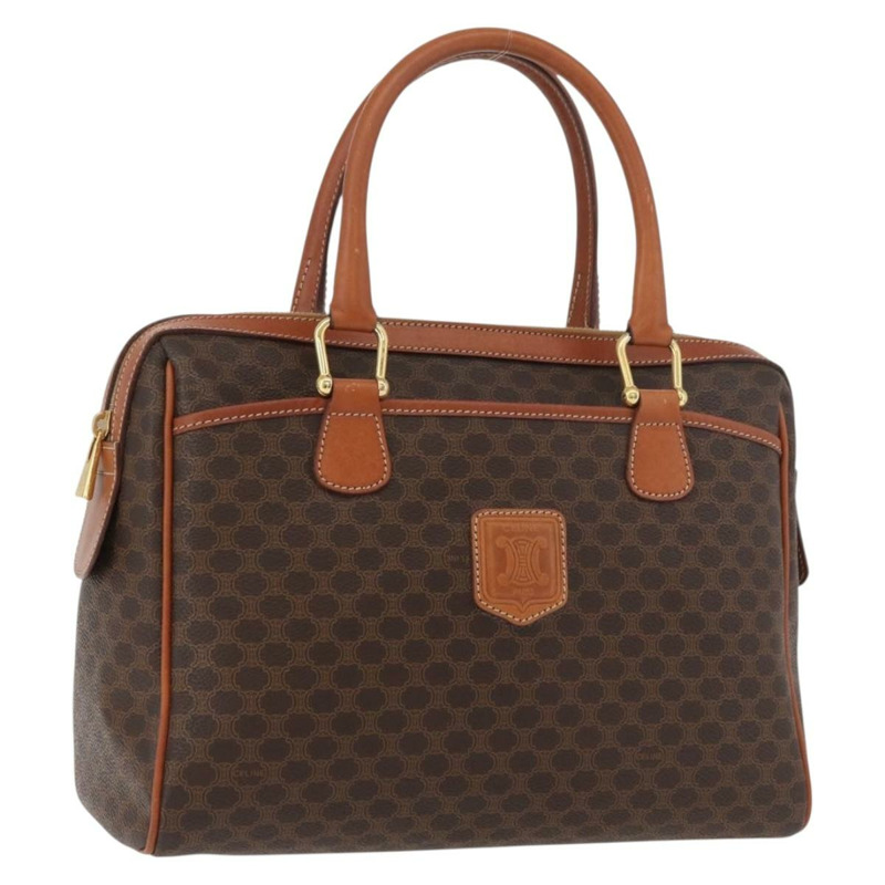 【日本直送】CELINE Macadam帆布迷你波士頓包 PVC皮革 棕色金色 正品 am11293A-0