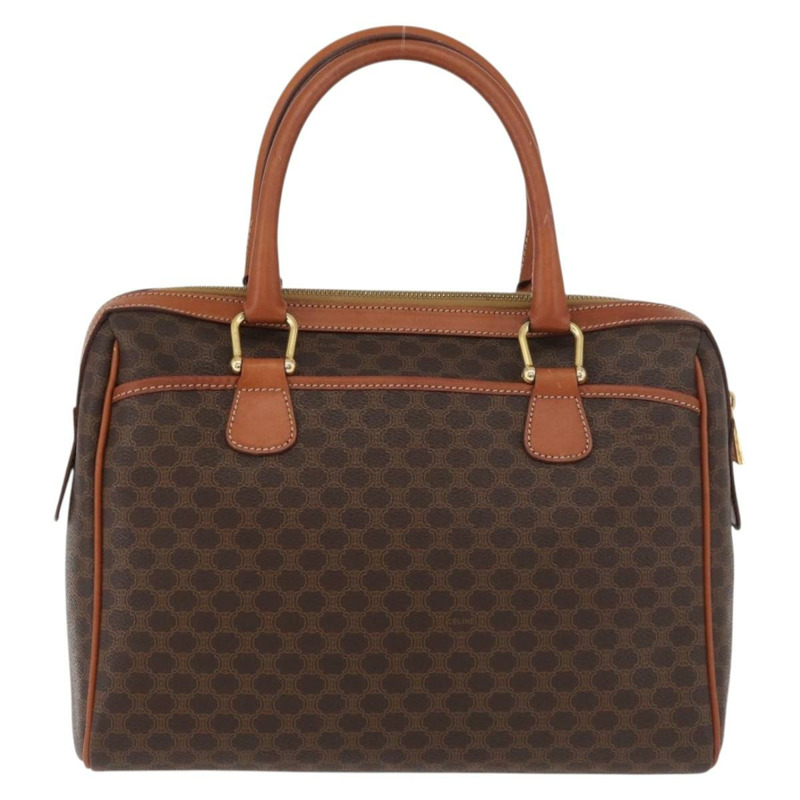 【日本直送】CELINE Macadam帆布迷你波士頓包 PVC皮革 棕色金色 正品 am11293A-1