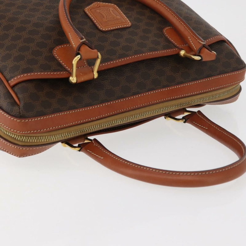 【日本直送】CELINE Macadam帆布迷你波士頓包 PVC皮革 棕色金色 正品 am11293A-5