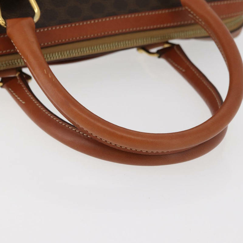 【日本直送】CELINE Macadam帆布迷你波士頓包 PVC皮革 棕色金色 正品 am11293A-6