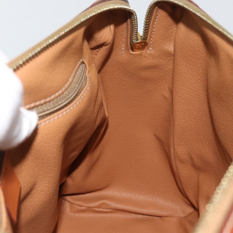 【日本直送】CELINE Macadam帆布迷你波士頓包 PVC皮革 棕色金色 正品 am11293A-19