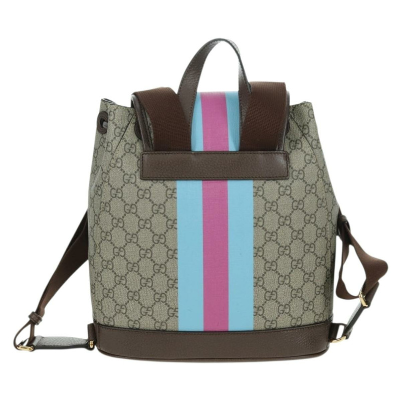 【日本直送】GUCCI GG Supreme 互扣式雙肩包 PVC 米金色 674147 正品 YKZ1279M-1