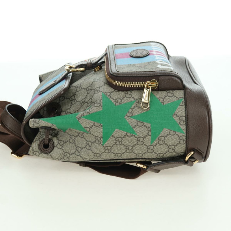 【日本直送】GUCCI GG Supreme 互扣式雙肩包 PVC 米金色 674147 正品 YKZ1279M-2