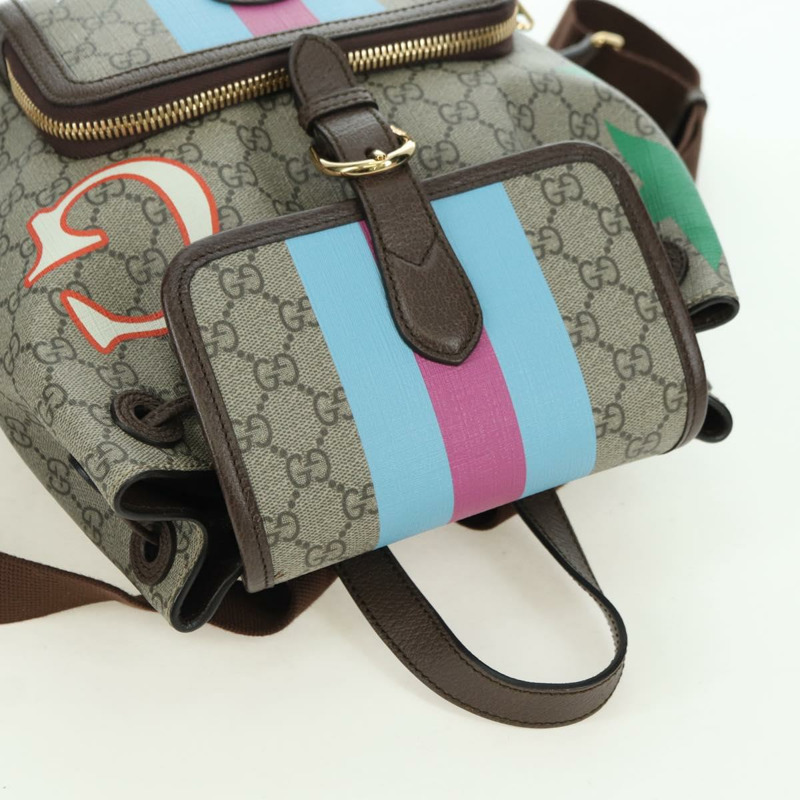 【日本直送】GUCCI GG Supreme 互扣式雙肩包 PVC 米金色 674147 正品 YKZ1279M-5