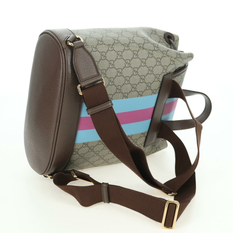 【日本直送】GUCCI GG Supreme 互扣式雙肩包 PVC 米金色 674147 正品 YKZ1279M-7