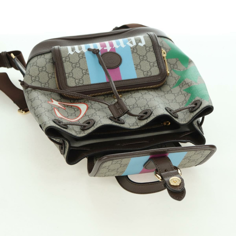 【日本直送】GUCCI GG Supreme 互扣式雙肩包 PVC 米金色 674147 正品 YKZ1279M-8