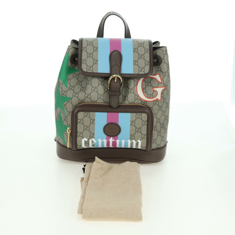 【日本直送】GUCCI GG Supreme 互扣式雙肩包 PVC 米金色 674147 正品 YKZ1279M-11