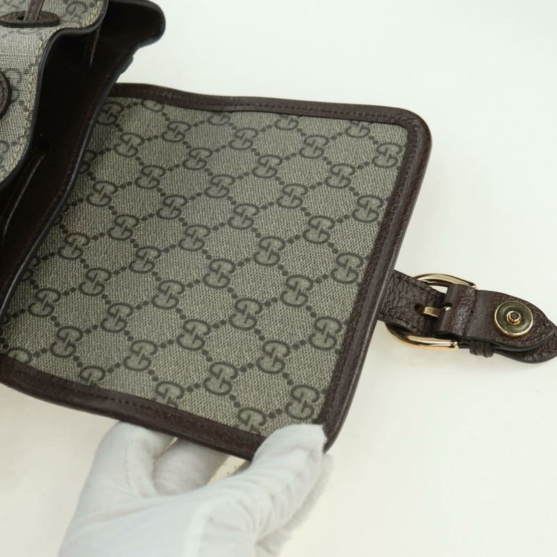 【日本直送】GUCCI GG Supreme 互扣式雙肩包 PVC 米金色 674147 正品 YKZ1279M-22