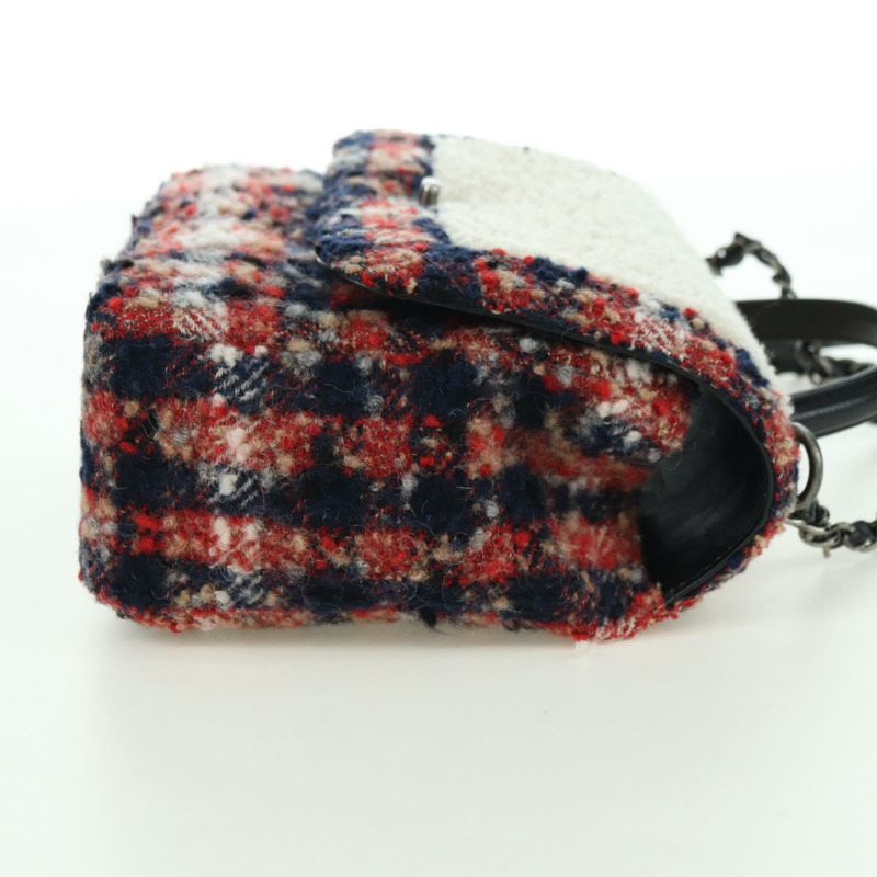 【日本直送】香奈兒 (CHANEL) 頂部手柄 25 鏈條包 斜紋軟呢 多色 銀色 CC 正品 YKZ1266SAM-3