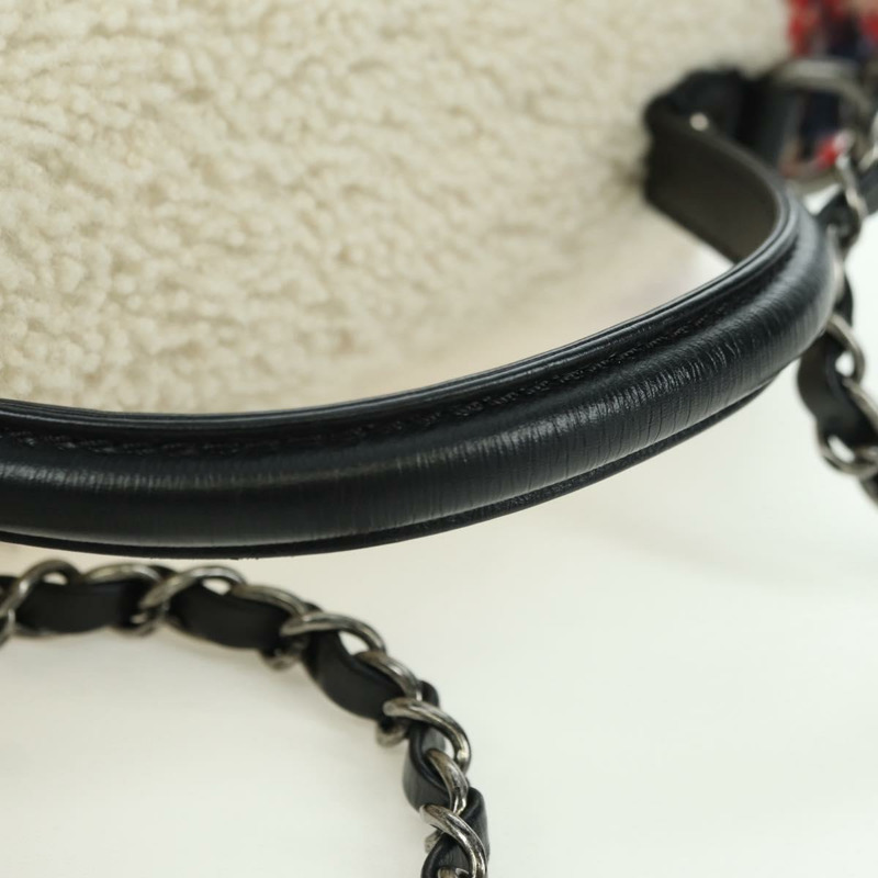 【日本直送】香奈兒 (CHANEL) 頂部手柄 25 鏈條包 斜紋軟呢 多色 銀色 CC 正品 YKZ1266SAM-6