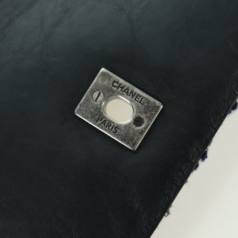 【日本直送】香奈兒 (CHANEL) 頂部手柄 25 鏈條包 斜紋軟呢 多色 銀色 CC 正品 YKZ1266SAM-8