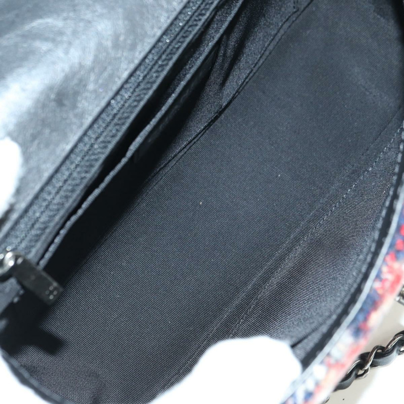 【日本直送】香奈兒 (CHANEL) 頂部手柄 25 鏈條包 斜紋軟呢 多色 銀色 CC 正品 YKZ1266SAM-9