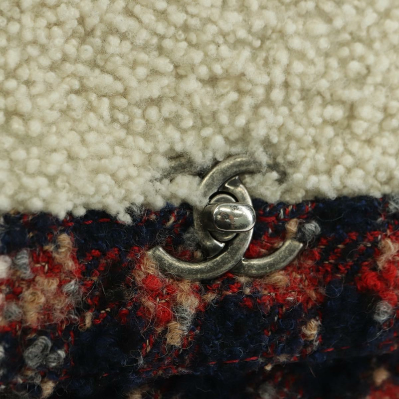 【日本直送】香奈兒 (CHANEL) 頂部手柄 25 鏈條包 斜紋軟呢 多色 銀色 CC 正品 YKZ1266SAM-19