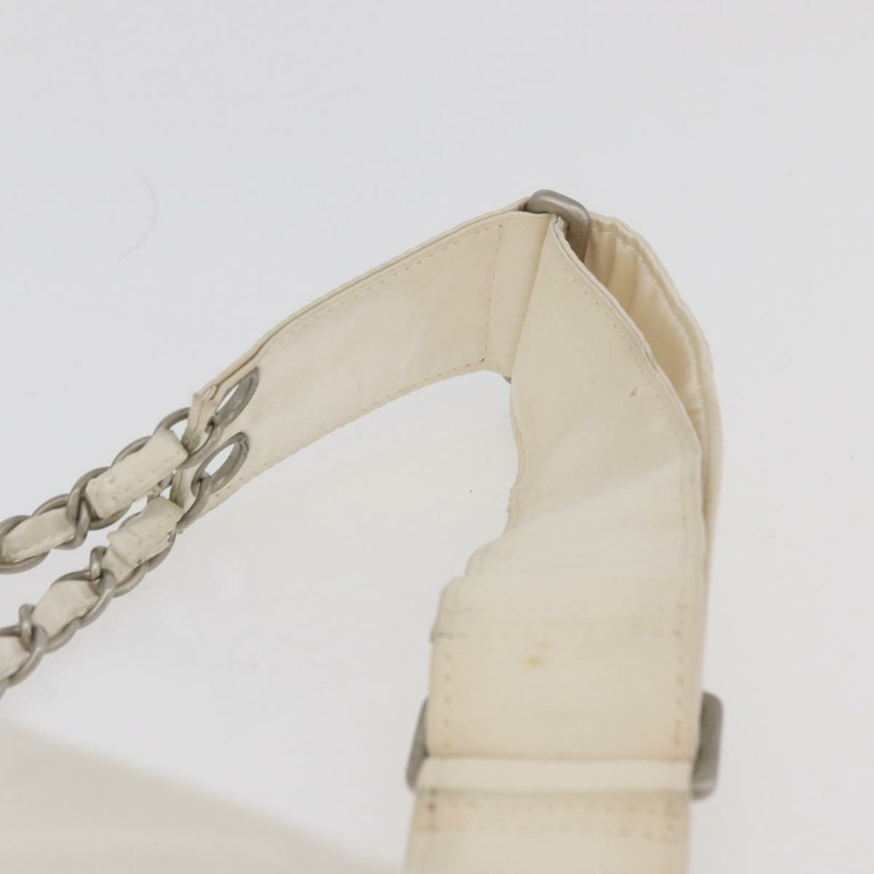 【日本直送】香奈兒運動系列絎縫腰包 尼龍 白色 銀色 CC 認證 YKZ1264A-13