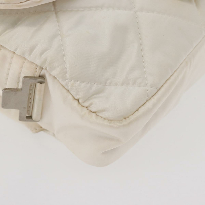 【日本直送】香奈兒運動系列絎縫腰包 尼龍 白色 銀色 CC 認證 YKZ1264A-14