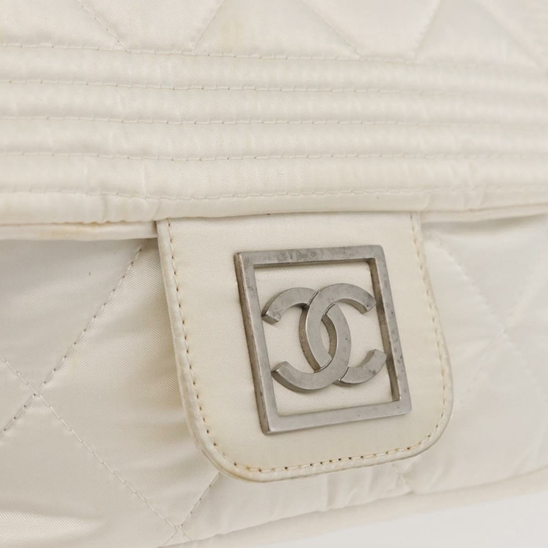 【日本直送】香奈兒運動系列絎縫腰包 尼龍 白色 銀色 CC 認證 YKZ1264A-18