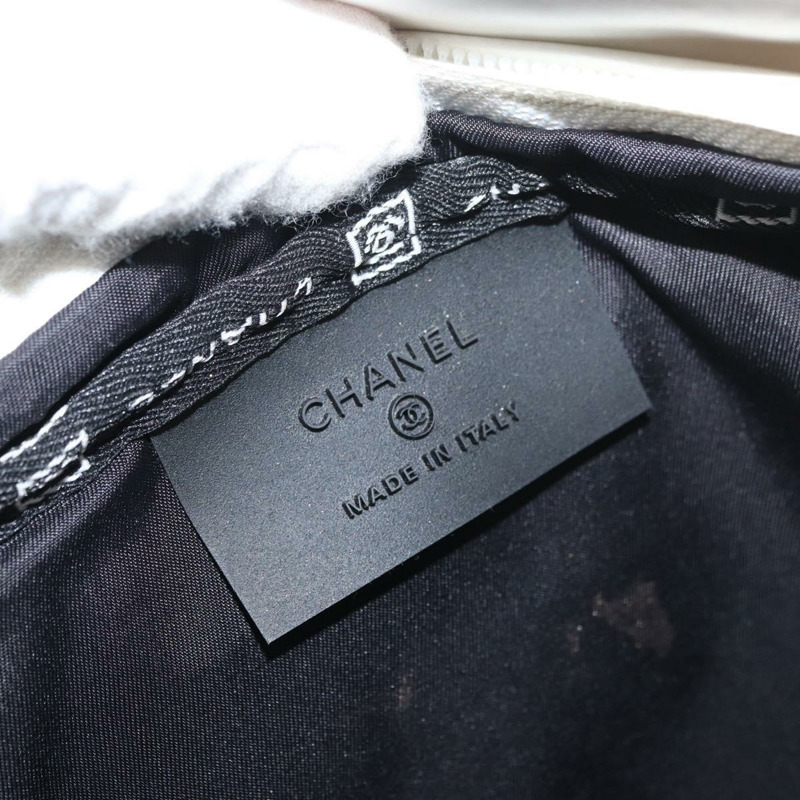 【日本直送】香奈兒運動系列絎縫腰包 尼龍 白色 銀色 CC 認證 YKZ1264A-21