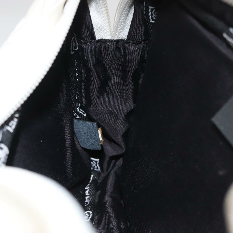 【日本直送】香奈兒運動系列絎縫腰包 尼龍 白色 銀色 CC 認證 YKZ1264A-23