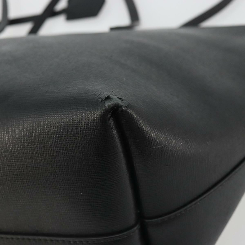 【日本直送】FENDI 皮革手提包 黑色 銀色 正品 YKZ1365A-15