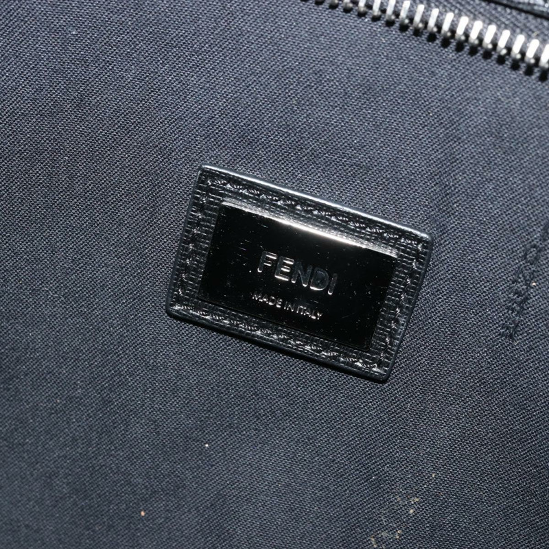【日本直送】FENDI 皮革手提包 黑色 銀色 正品 YKZ1365A-17