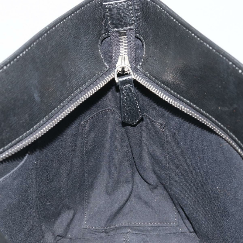 【日本直送】FENDI 皮革手提包 黑色 銀色 正品 YKZ1365A-19