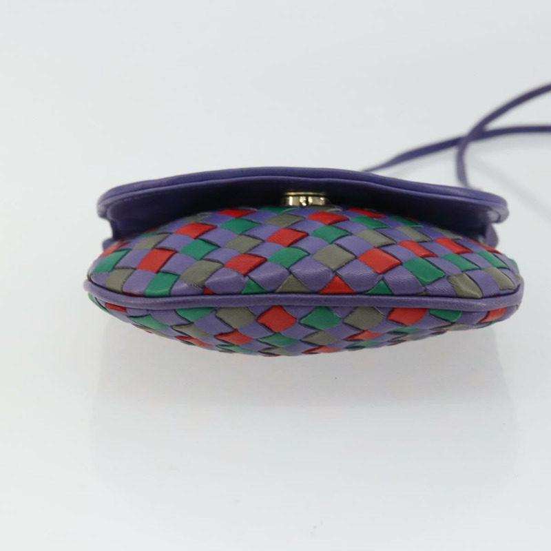 【日本直送】BOTTEGA VENETA INTRECCIATO 紫色金色皮革肩背包 正品 YKZ1369A-4