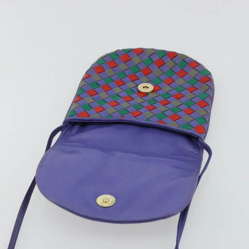【日本直送】BOTTEGA VENETA INTRECCIATO 紫色金色皮革肩背包 正品 YKZ1369A-9