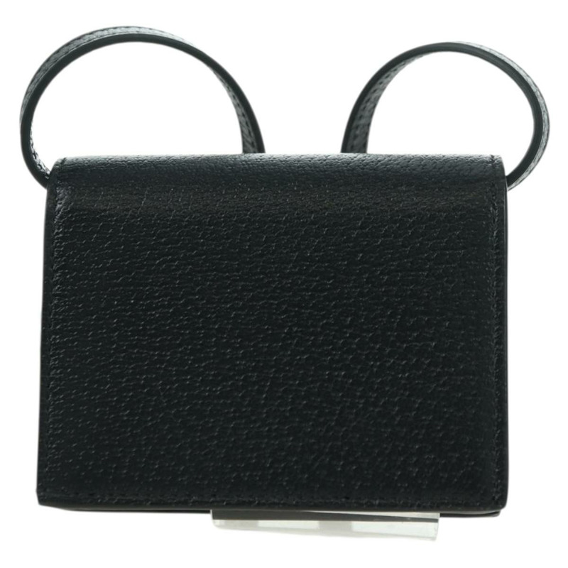 【日本直送】GUCCI 馬銜扣肩挎皮夾 皮革 Adidas 黑色金色 702248 正品 YKZ1233M-1