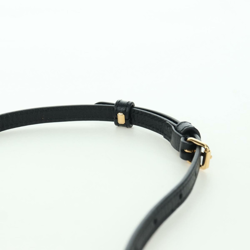 【日本直送】GUCCI 馬銜扣肩挎皮夾 皮革 Adidas 黑色金色 702248 正品 YKZ1233M-13