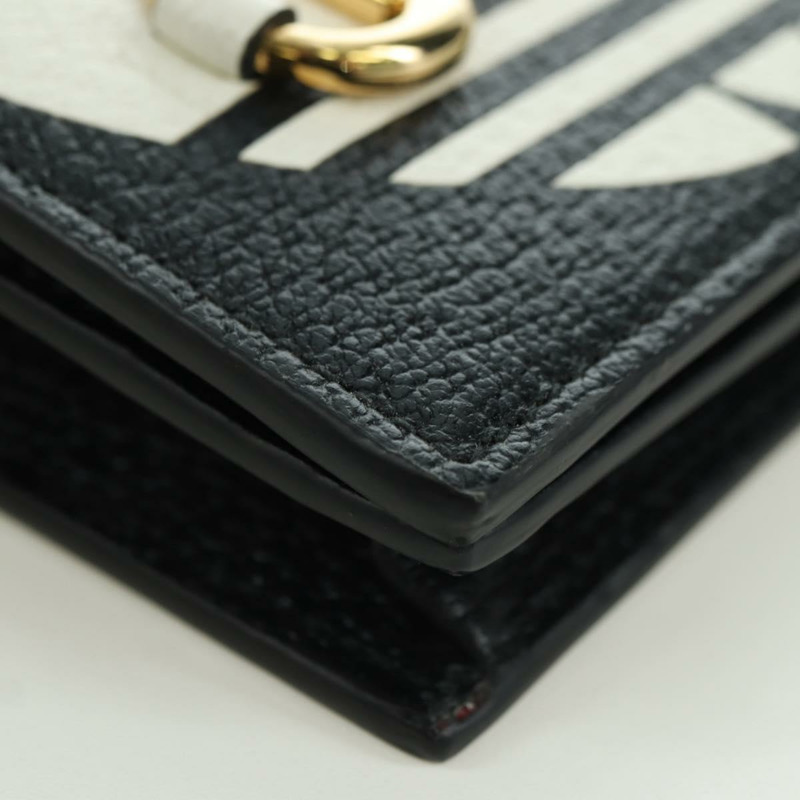【日本直送】GUCCI 馬銜扣肩挎皮夾 皮革 Adidas 黑色金色 702248 正品 YKZ1233M-14