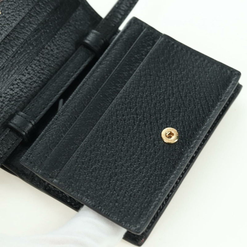【日本直送】GUCCI 馬銜扣肩挎皮夾 皮革 Adidas 黑色金色 702248 正品 YKZ1233M-22