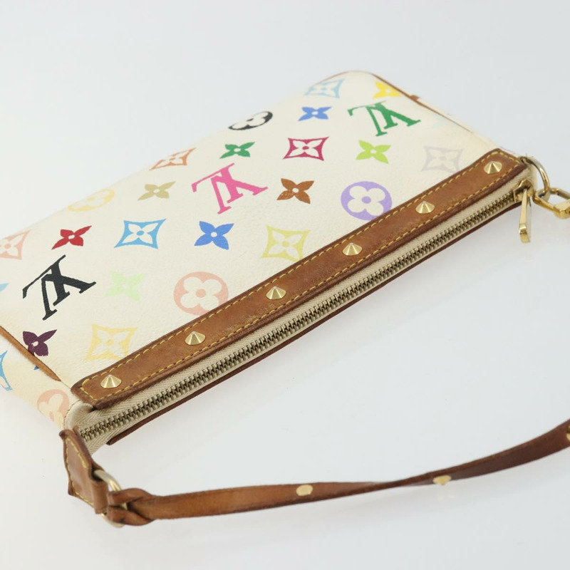 【日本直送】路易威登 Monogram Multicolor Pochette Pouch 白 M92649 LV Auth 175978A-5