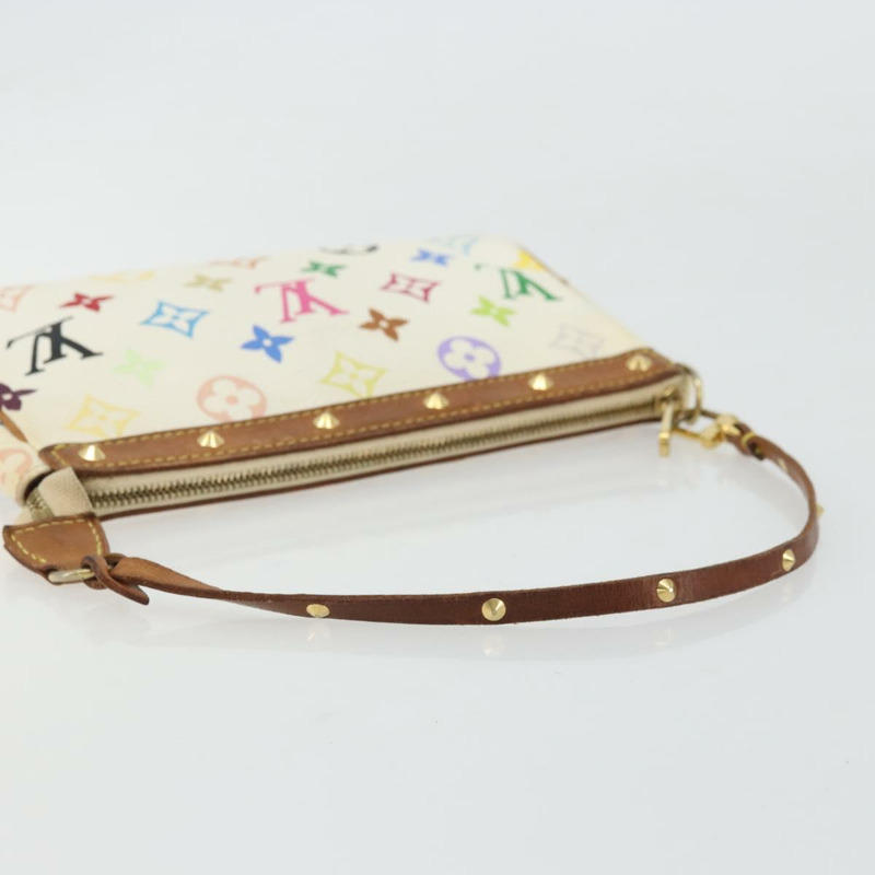 【日本直送】路易威登 Monogram Multicolor Pochette Pouch 白 M92649 LV Auth 175978A-6