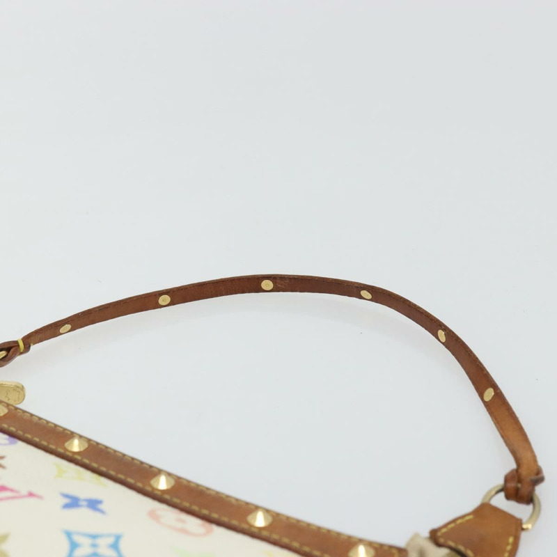 【日本直送】路易威登 Monogram Multicolor Pochette Pouch 白 M92649 LV Auth 175978A-7
