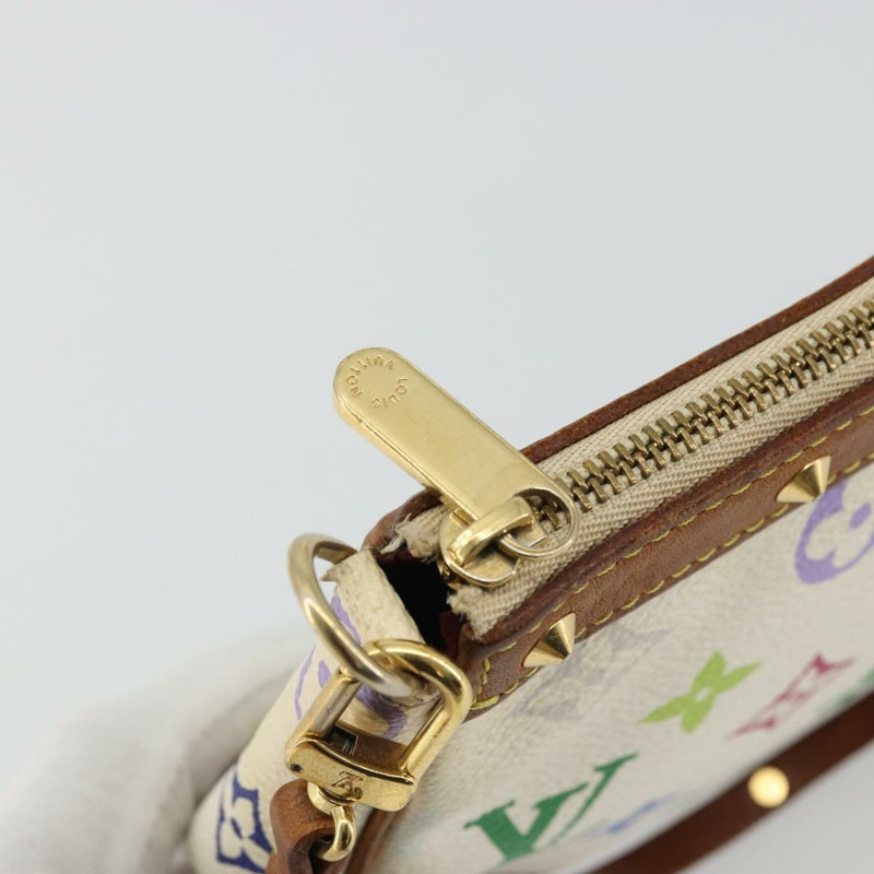 【日本直送】路易威登 Monogram Multicolor Pochette Pouch 白 M92649 LV Auth 175978A-8