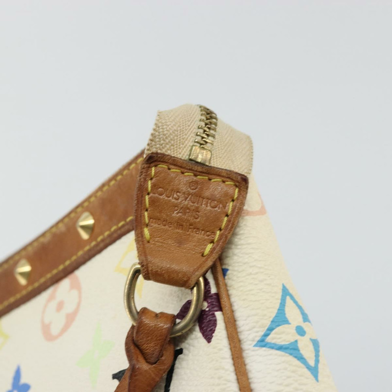 【日本直送】路易威登 Monogram Multicolor Pochette Pouch 白 M92649 LV Auth 175978A-9