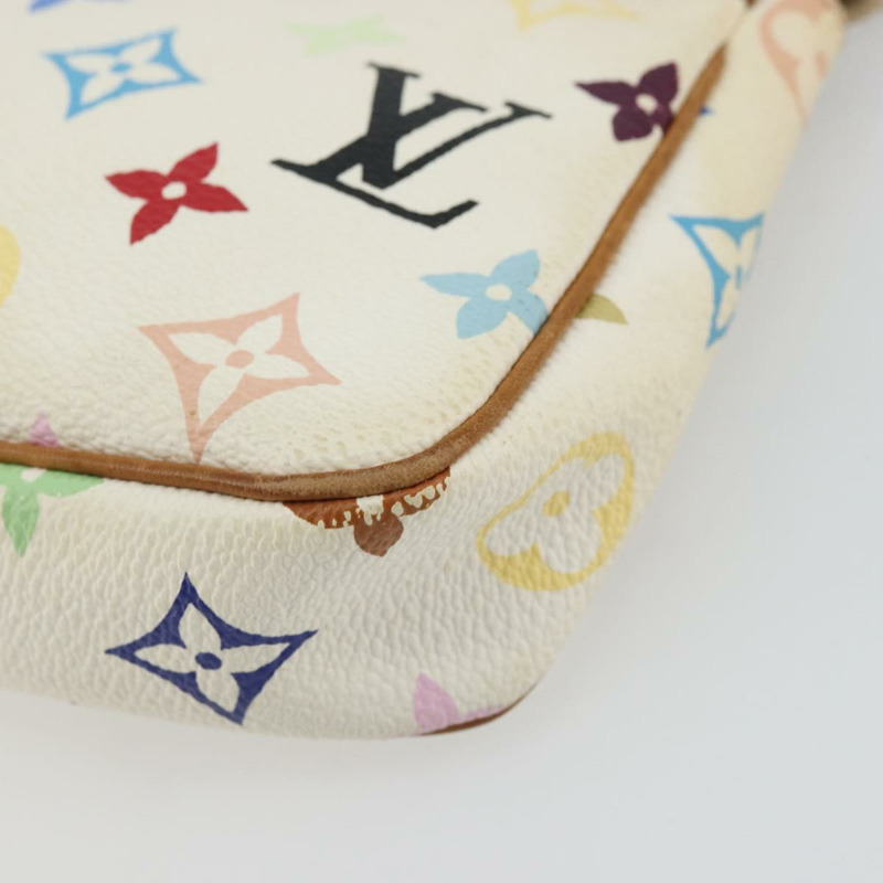 【日本直送】路易威登 Monogram Multicolor Pochette Pouch 白 M92649 LV Auth 175978A-13