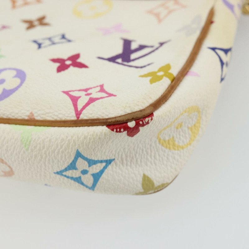【日本直送】路易威登 Monogram Multicolor Pochette Pouch 白 M92649 LV Auth 175978A-15