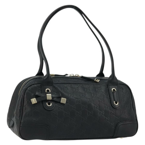 GUCCI Princi Guccissima GG帆布手提包 黑色 金色 161720 正品 175218V