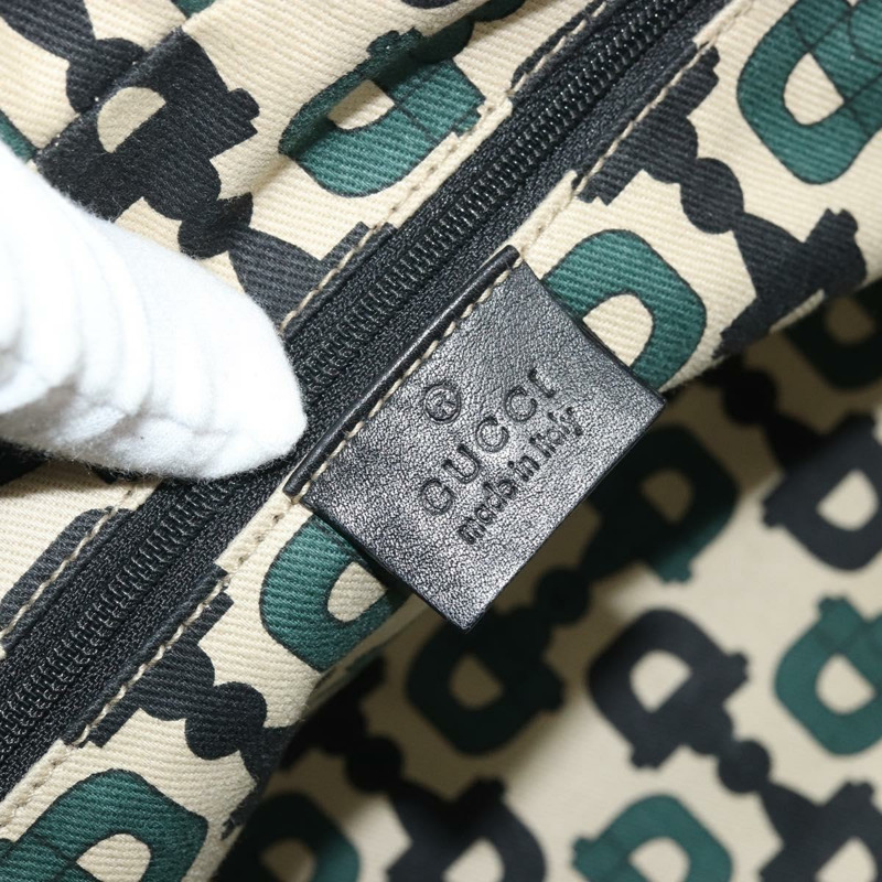 【日本直送】GUCCI Princi Guccissima GG帆布手提包 黑色 金色 161720 正品 175218V-17