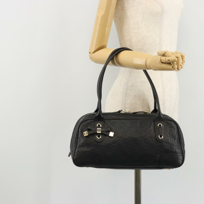 【日本直送】GUCCI Princi Guccissima GG帆布手提包 黑色 金色 161720 正品 175218V-22