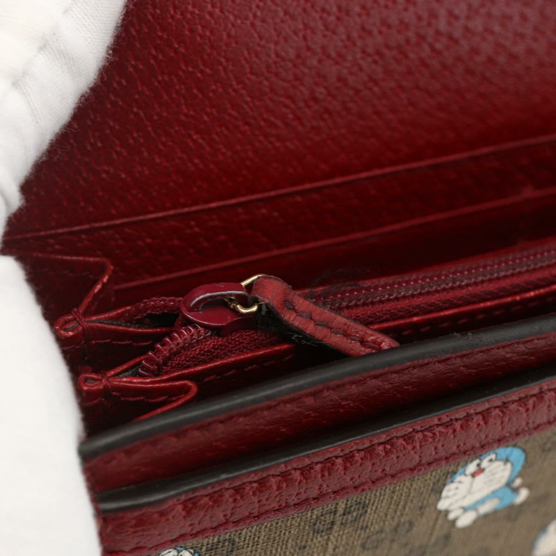 【日本直送】GUCCI Micro GG Supreme哆啦A夢長皮夾 PVC 米色金色 647786 正品 175793A-8