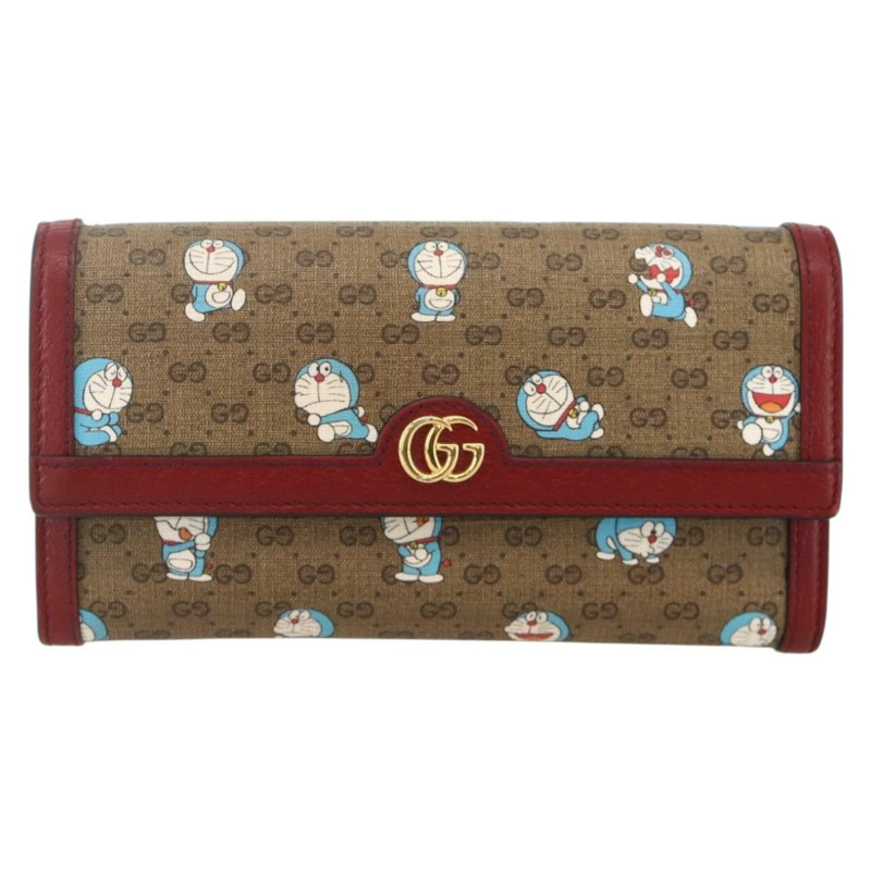 【日本直送】GUCCI Micro GG Supreme哆啦A夢長皮夾 PVC 米色金色 647786 正品 175793A-12