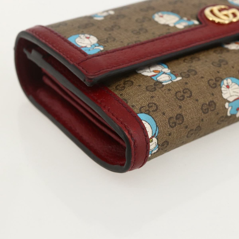【日本直送】GUCCI Micro GG Supreme哆啦A夢長皮夾 PVC 米色金色 647786 正品 175793A-13