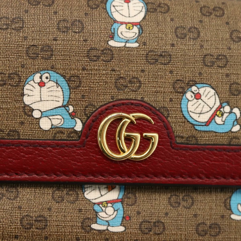 【日本直送】GUCCI Micro GG Supreme哆啦A夢長皮夾 PVC 米色金色 647786 正品 175793A-16