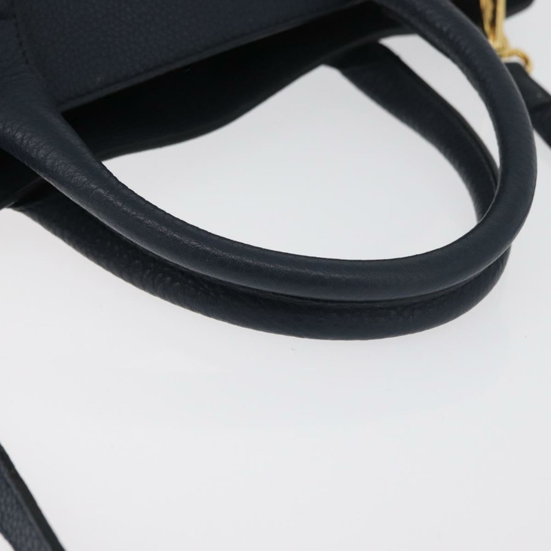 【日本直送】BURBERRY 手提包 皮革帆布 兩用 海軍藍 金色 正品 ka4045A-6