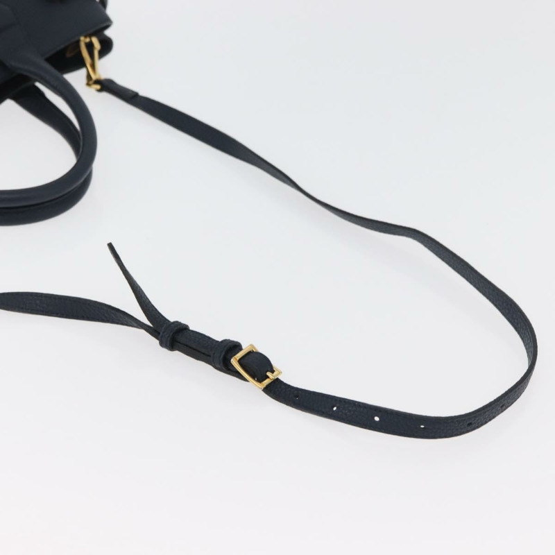 【日本直送】BURBERRY 手提包 皮革帆布 兩用 海軍藍 金色 正品 ka4045A-8