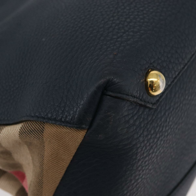 【日本直送】BURBERRY 手提包 皮革帆布 兩用 海軍藍 金色 正品 ka4045A-15