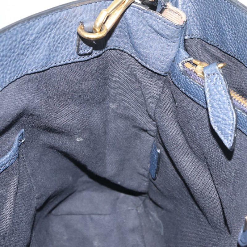 【日本直送】BURBERRY 手提包 皮革帆布 兩用 海軍藍 金色 正品 ka4045A-21